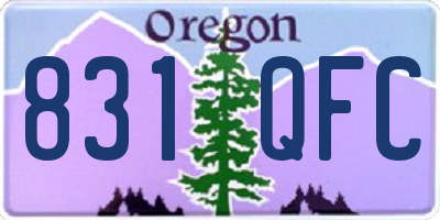 OR license plate 831QFC