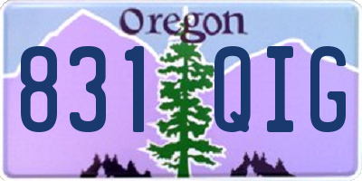 OR license plate 831QIG