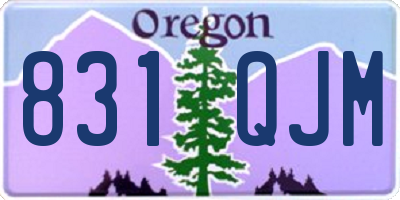 OR license plate 831QJM