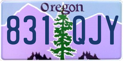 OR license plate 831QJY