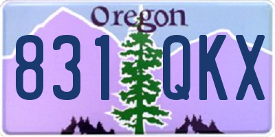 OR license plate 831QKX