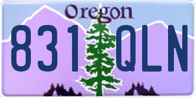 OR license plate 831QLN