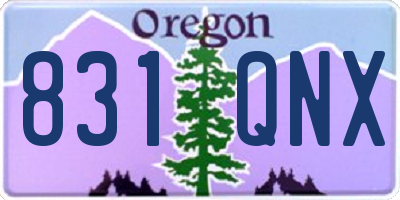 OR license plate 831QNX