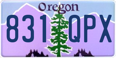 OR license plate 831QPX