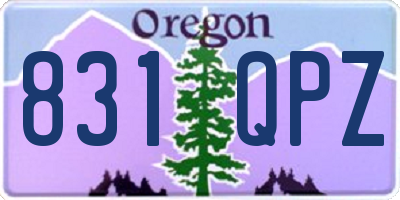 OR license plate 831QPZ