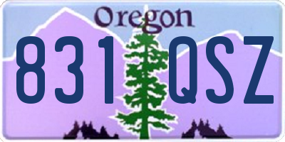 OR license plate 831QSZ