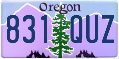 OR license plate 831QUZ
