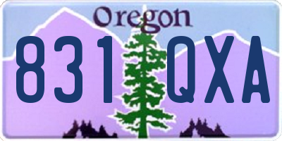 OR license plate 831QXA