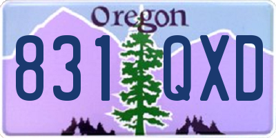 OR license plate 831QXD