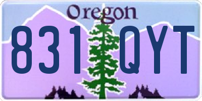 OR license plate 831QYT