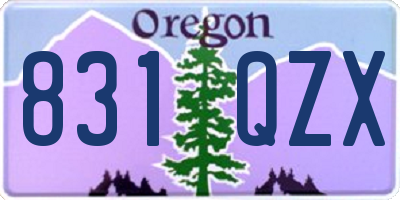 OR license plate 831QZX