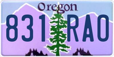OR license plate 831RAO