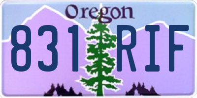 OR license plate 831RIF