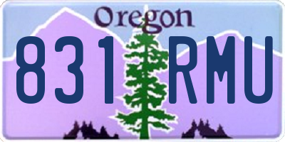 OR license plate 831RMU