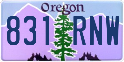 OR license plate 831RNW