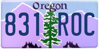OR license plate 831ROC
