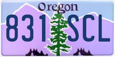OR license plate 831SCL