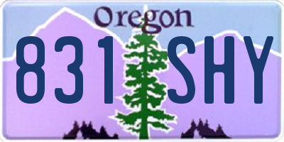 OR license plate 831SHY