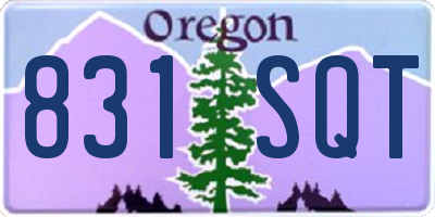 OR license plate 831SQT