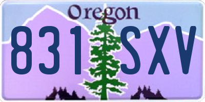 OR license plate 831SXV
