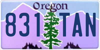 OR license plate 831TAN