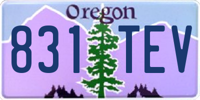 OR license plate 831TEV