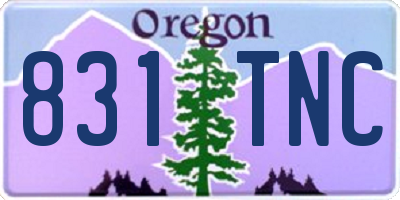 OR license plate 831TNC
