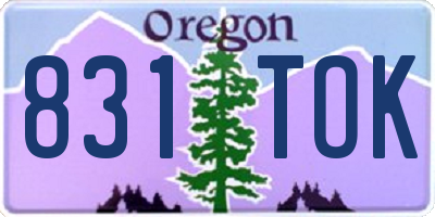 OR license plate 831TOK