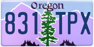 OR license plate 831TPX
