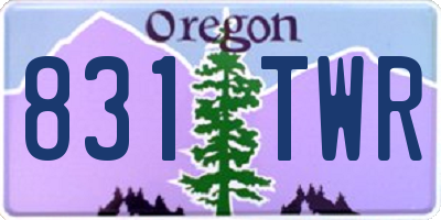 OR license plate 831TWR