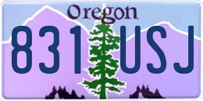 OR license plate 831USJ