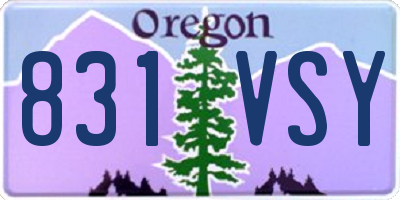 OR license plate 831VSY