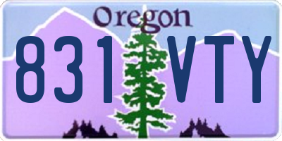 OR license plate 831VTY