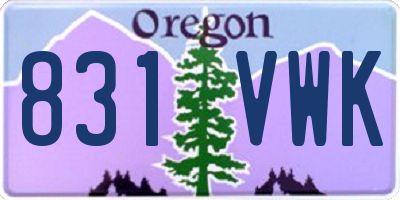 OR license plate 831VWK