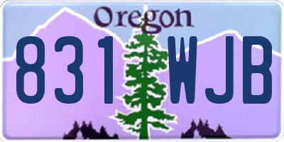 OR license plate 831WJB