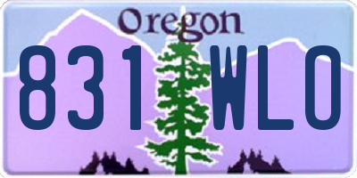 OR license plate 831WLO