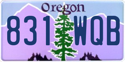 OR license plate 831WQB