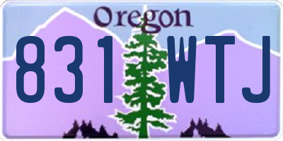 OR license plate 831WTJ