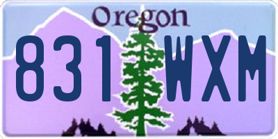 OR license plate 831WXM