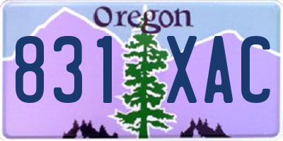 OR license plate 831XAC