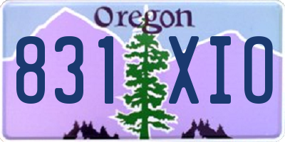 OR license plate 831XIO