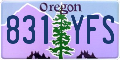 OR license plate 831YFS