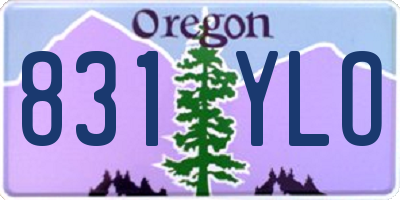 OR license plate 831YLO