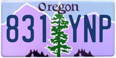 OR license plate 831YNP