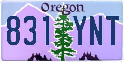 OR license plate 831YNT