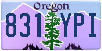 OR license plate 831YPI