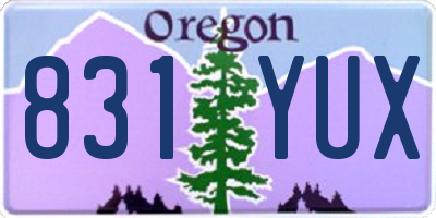 OR license plate 831YUX