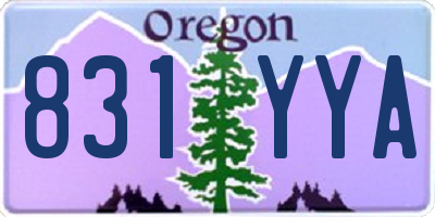 OR license plate 831YYA