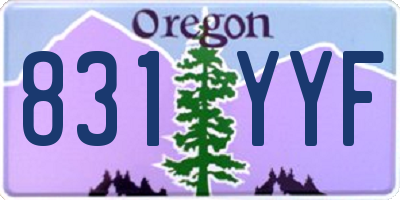 OR license plate 831YYF