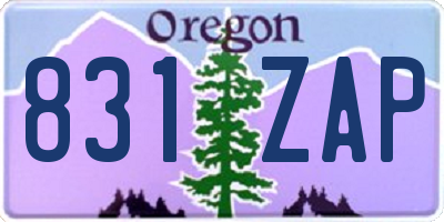OR license plate 831ZAP